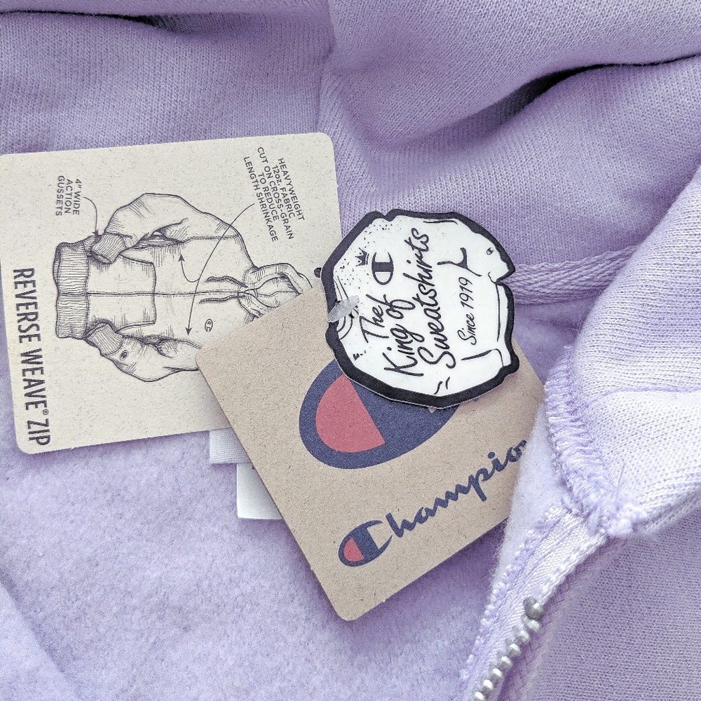 SALE! 🔥 Champion Reverse Weave Hoodie Lilac Zip - Picture 2 of 6